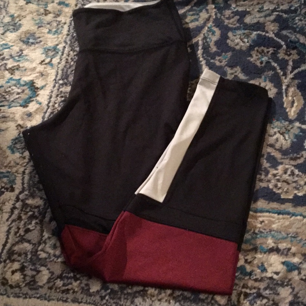 Pink Mesh Color-block Leggings